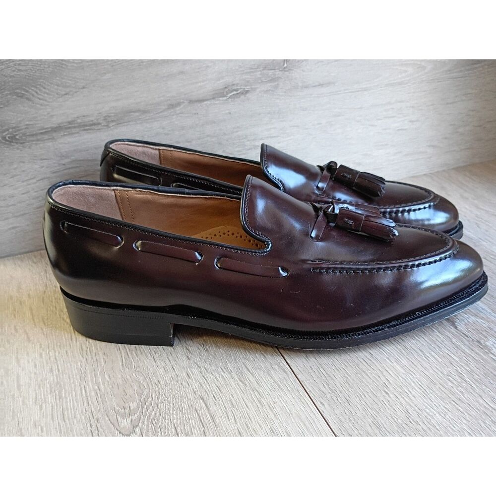 Johnston & Murphy Tasseled Loafers Men's 8.5D NWT Burgandy Leather Dress Shoes